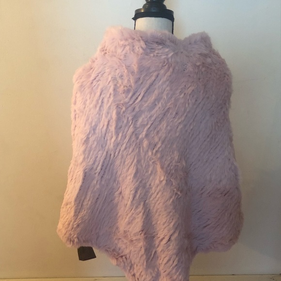 Other | Nwt Light Pink Real Rabbit Fur Poncho | Poshmark